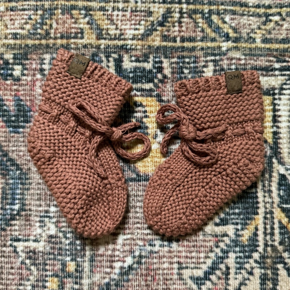 Quincy Mae Knit Booties Clay